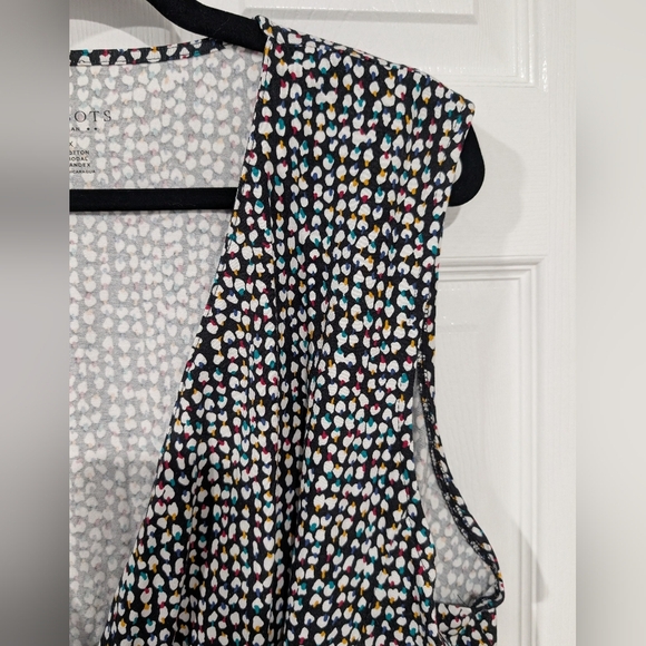 Talbots Woman Black and White Asymmetrical Fitted Blouse in Size 2X - Picture 4 of 9